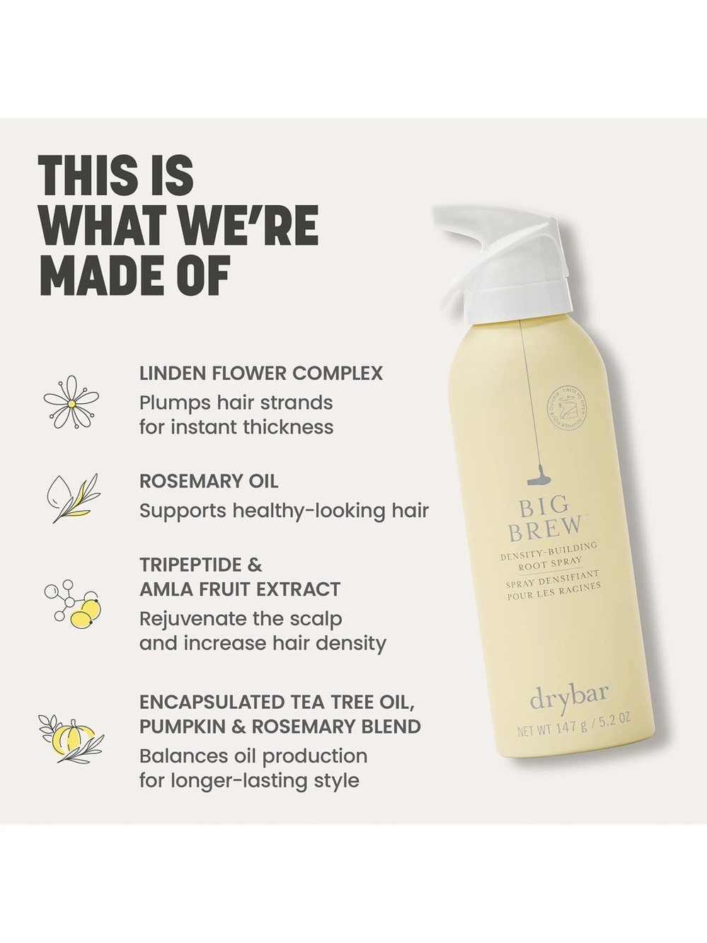 Drybar Big Brew Density-Building Root Spray – Like New